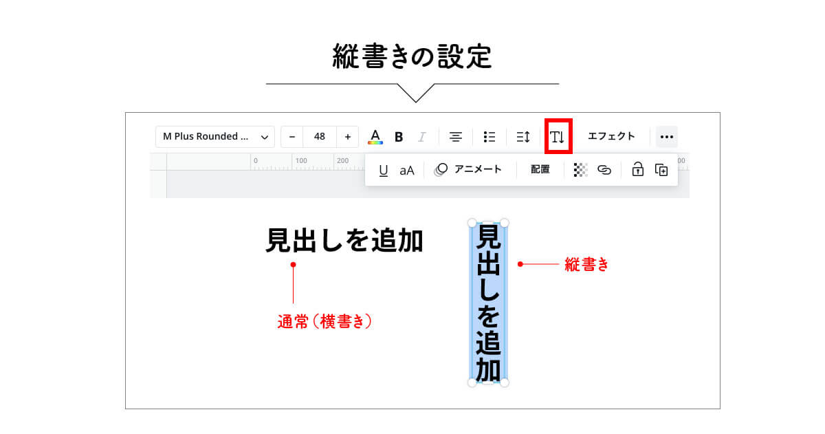 Canvaで文字を縦書きにする方法