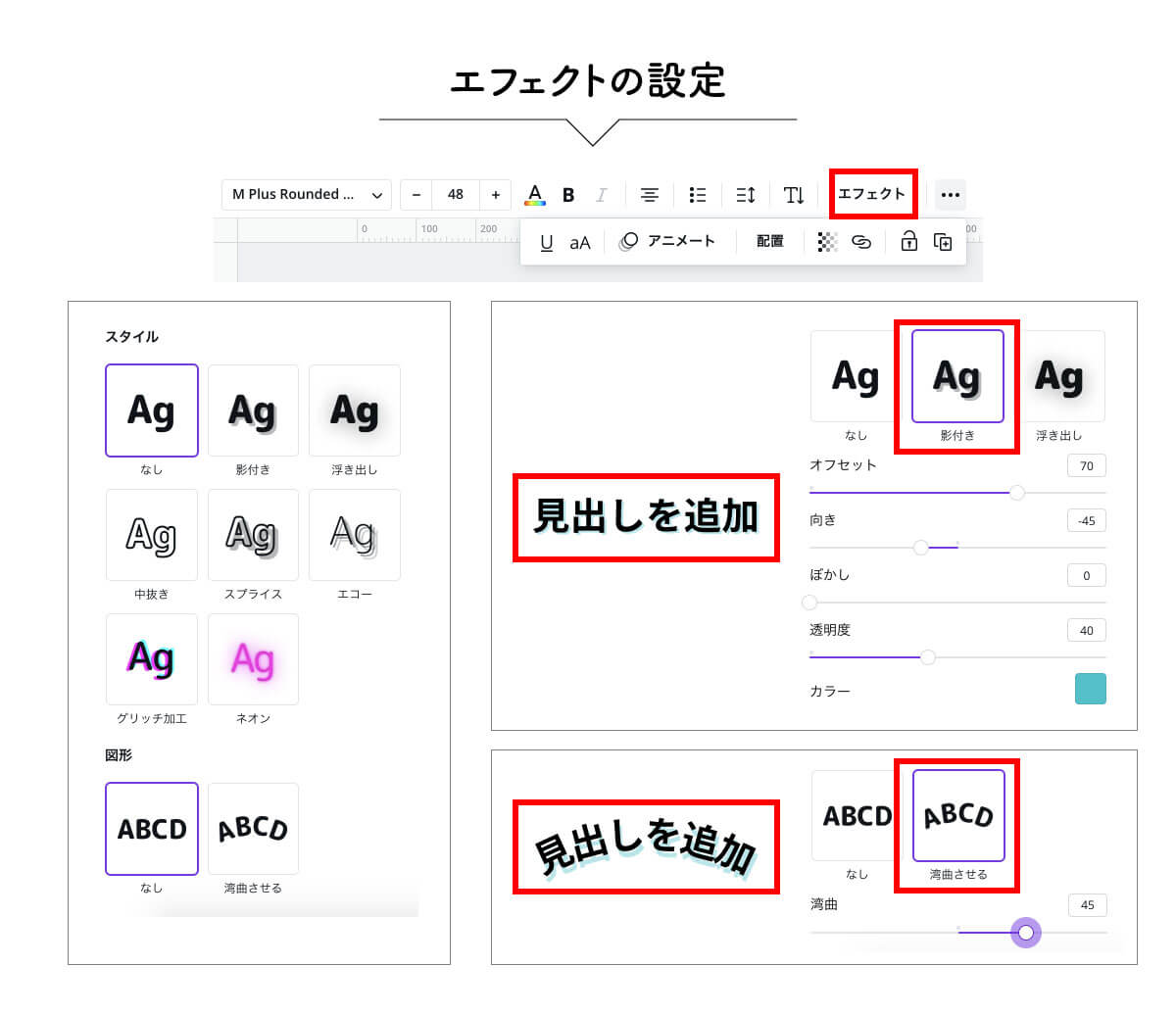 Canvaで文字にアクセントを加える方法