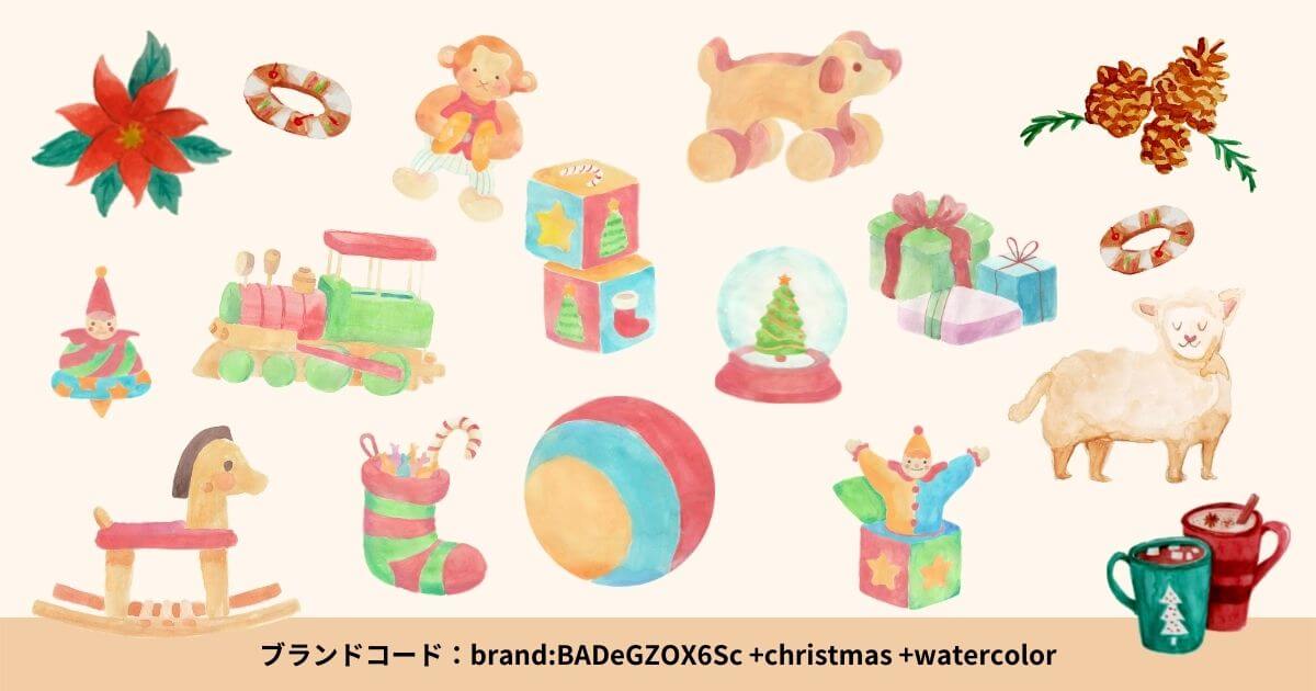 Canvaのクリスマスのおすすめイラスト素材ブランドコード①