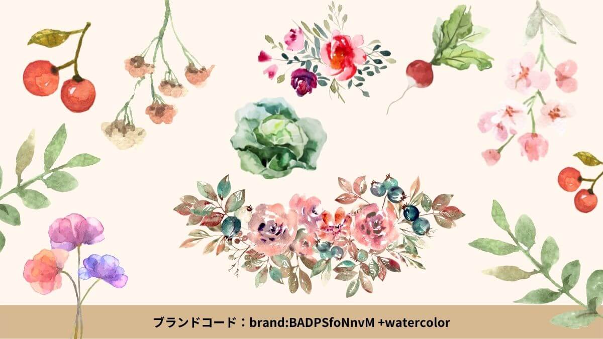 Canvaの花•自然系のおすすめイラスト素材ブランドコード②